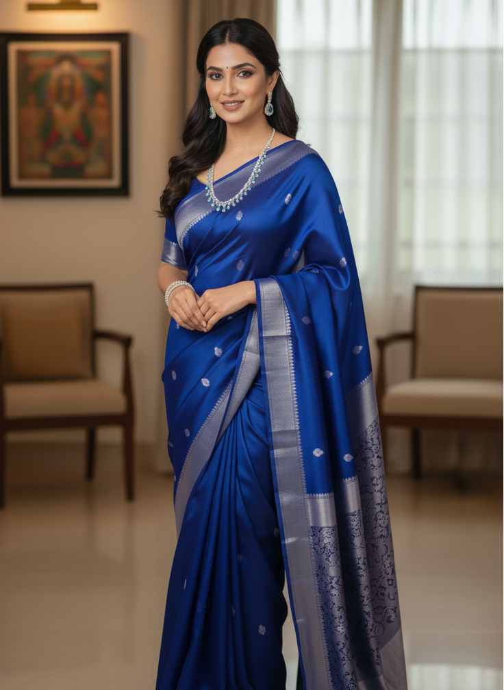 Moonlit Blue AD Necklace Set