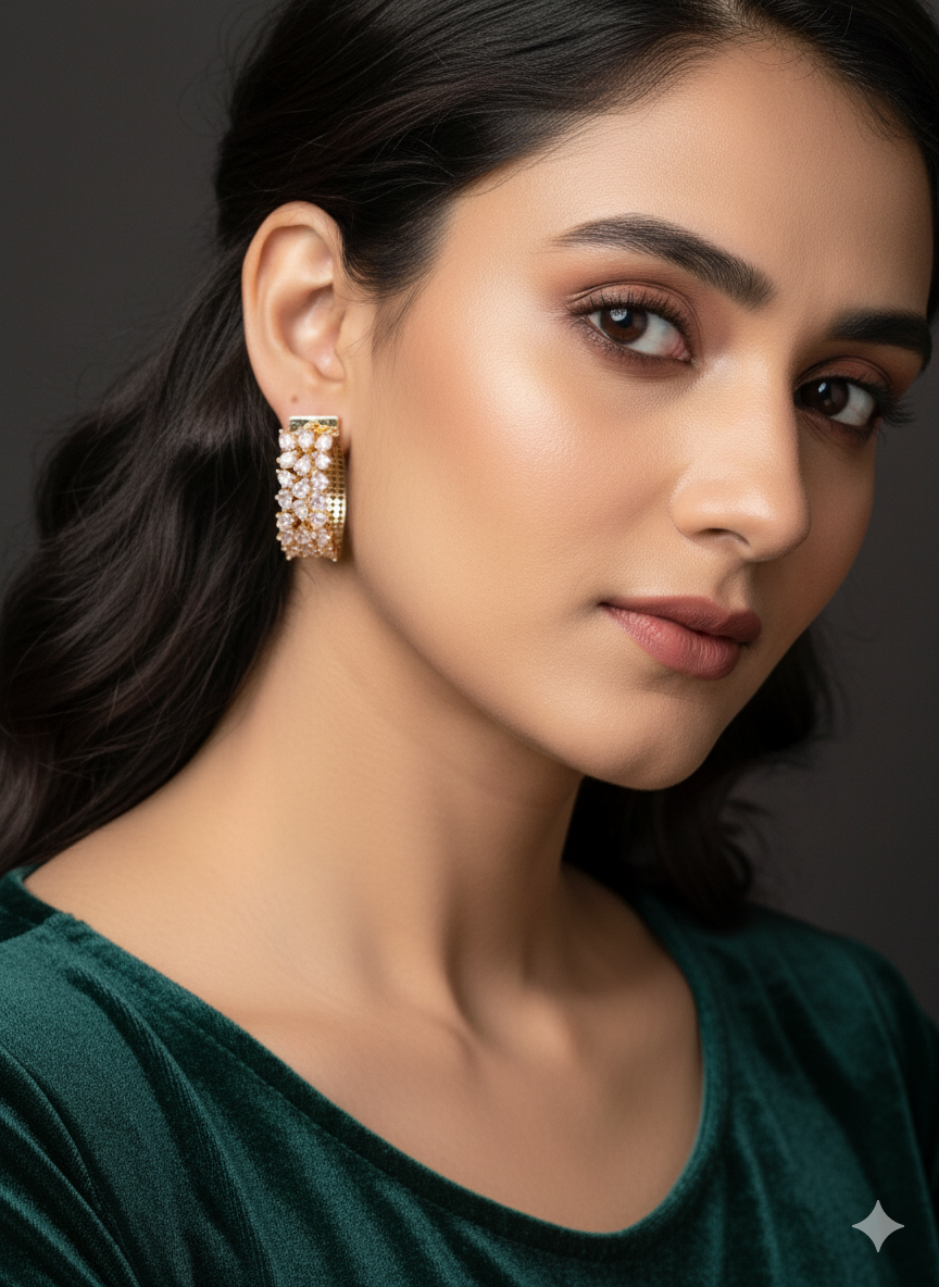 Dazzling White AD Stones Earrings