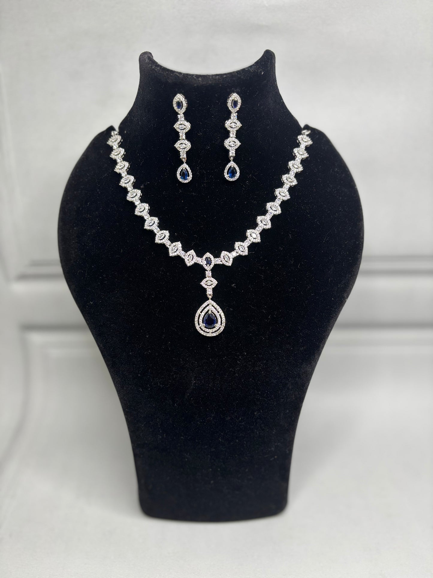 Royal Blue AD Necklace Set