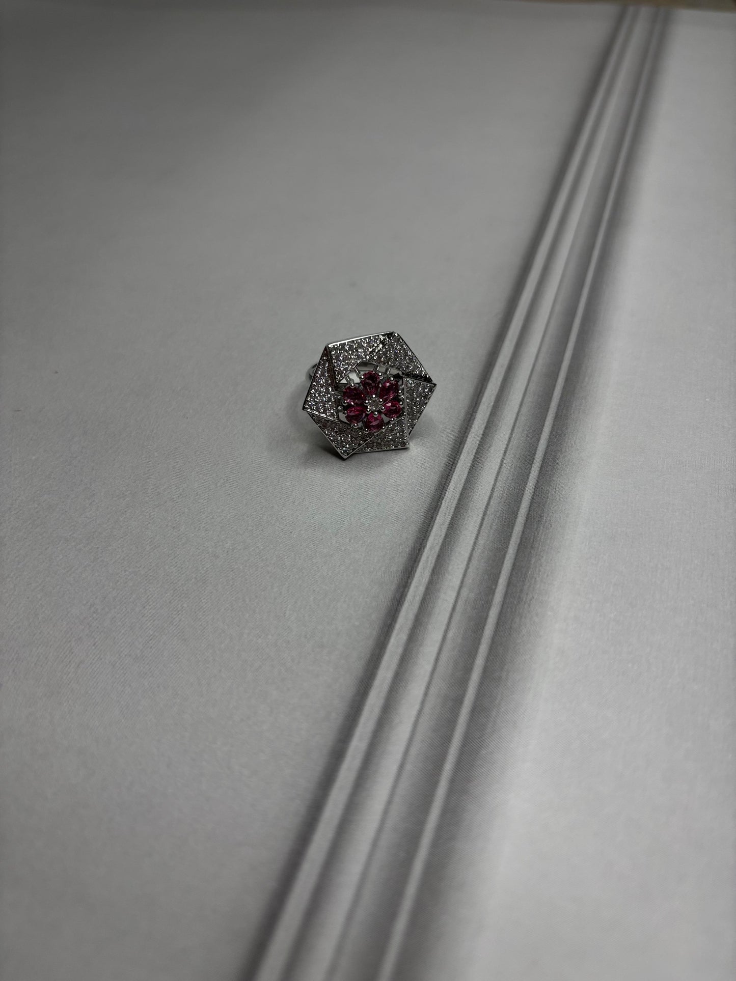 Crystal rose AD ring
