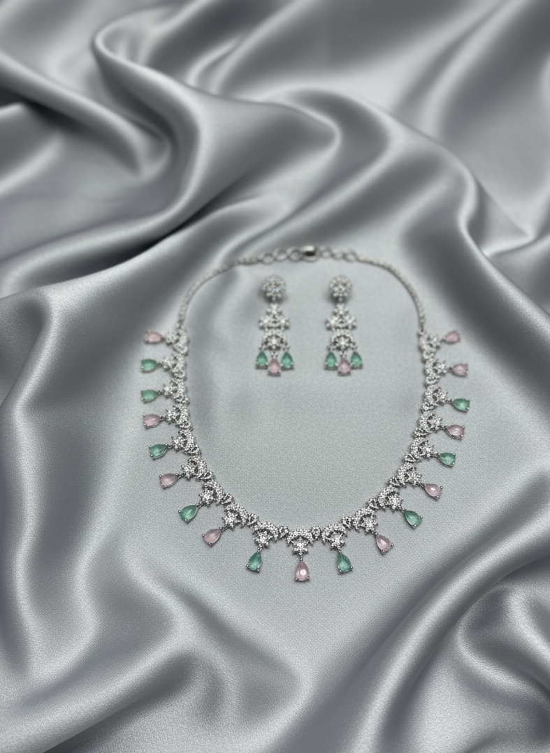 Pink Green Moon AD Necklace