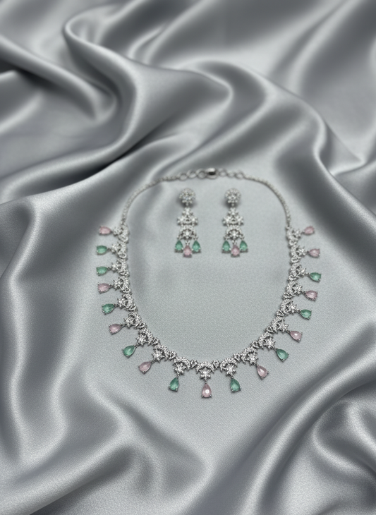 Pink Green Moon AD Necklace