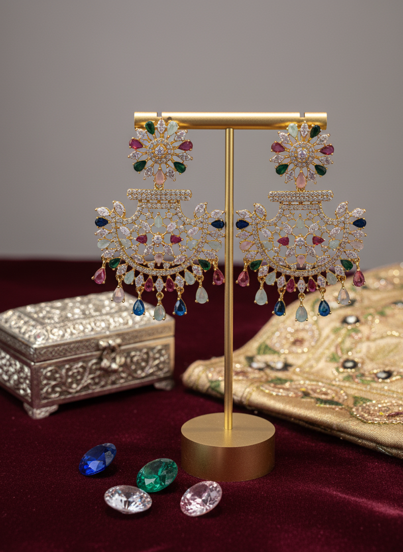 Multicolor AD Earrings