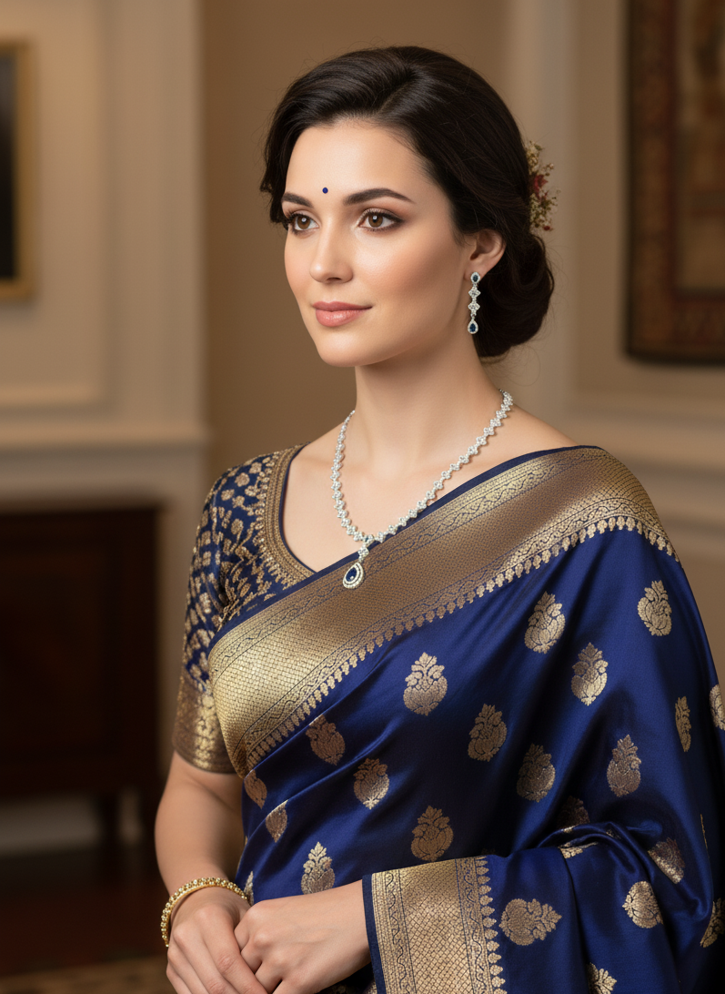 Royal Blue AD Necklace Set