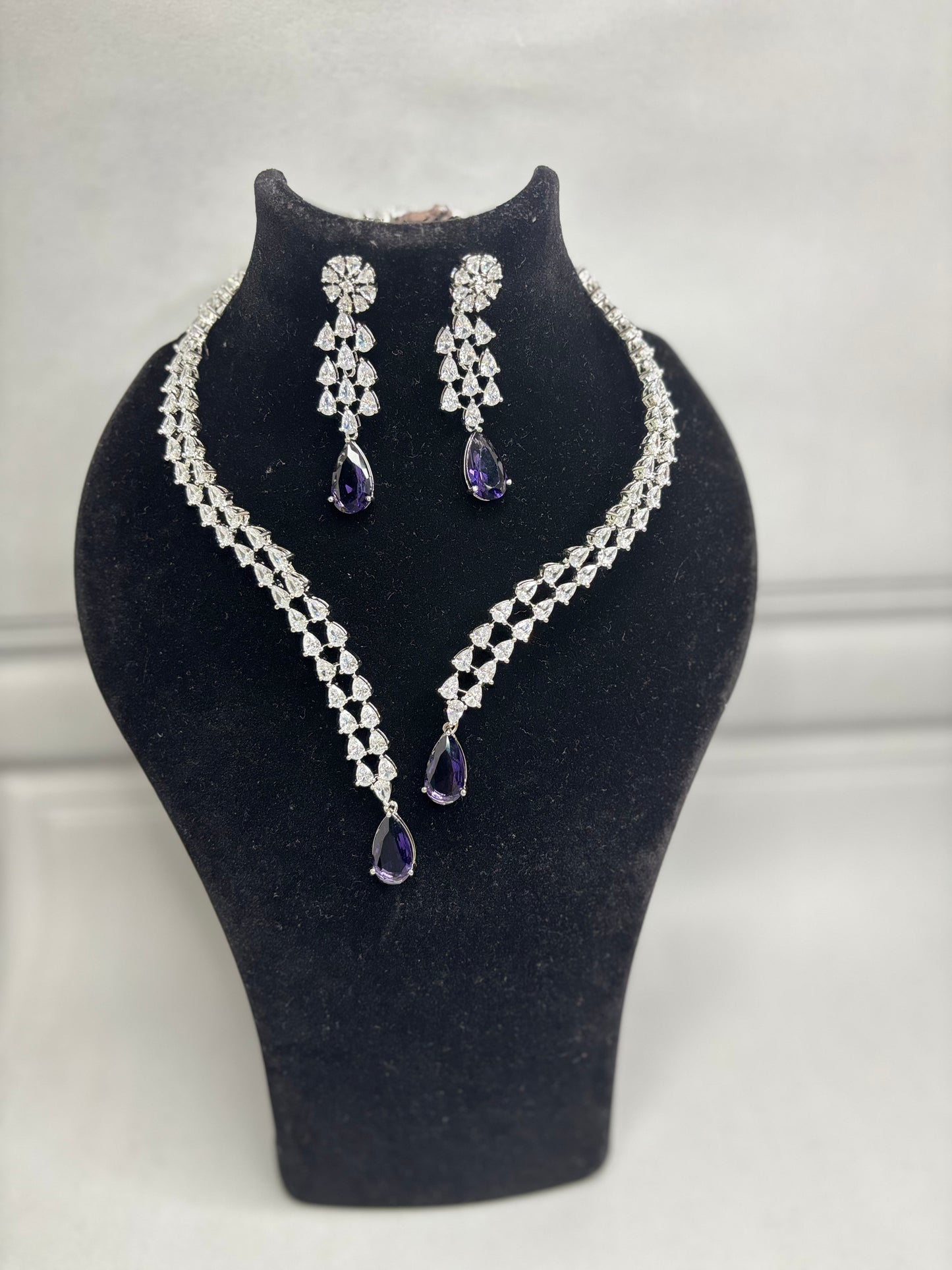 Purple AD Necklace Set -Band