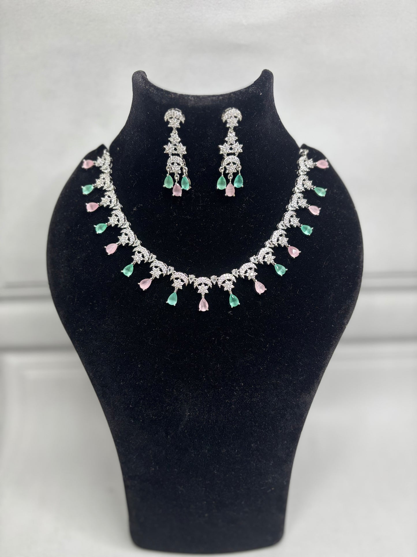 Pink Green Moon AD Necklace